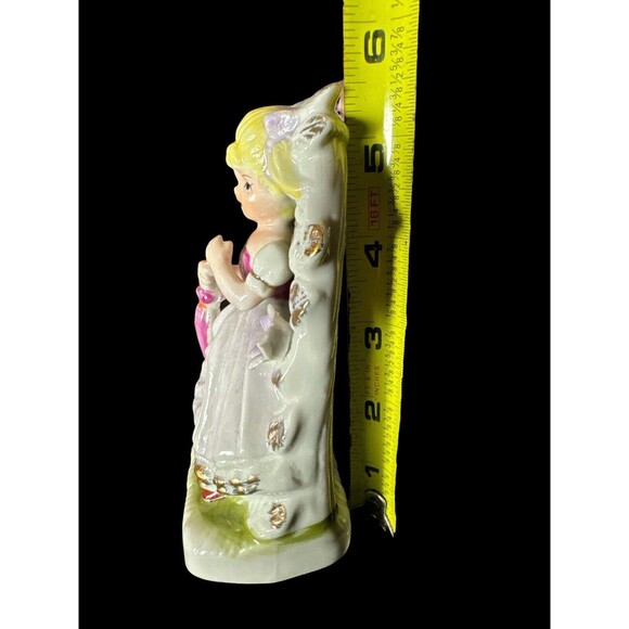 Vtg Porcelain Blonde Girl Figurine Under Arbor with Parasol By Sophia Ann 5.5”H - Picture 4 of 8
